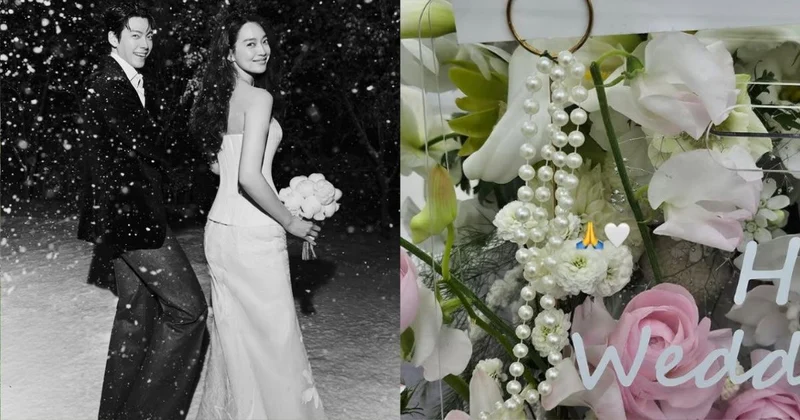 太犯規！申敏兒、金宇彬婚紗照曝光美到像電影 婚禮現場花海浪漫爆表