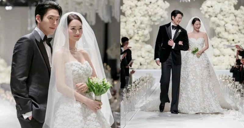 世紀婚禮畫面曝光！申敏兒披白紗、金宇彬逆天身材全被拍　細節浪漫到犯規